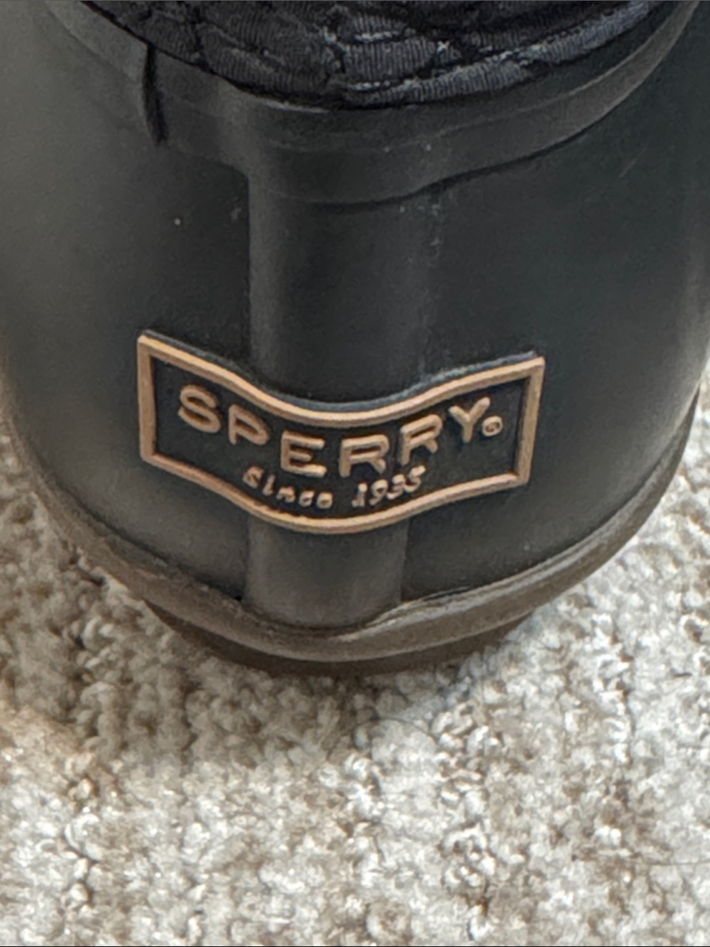 Sperry Saltwater Women’s Size 10 Black Quilted Duck Boots Waterproof - Picture 6 of 8